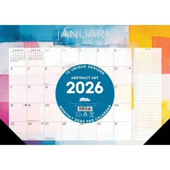 Willow Creek Press 17"x12" 2026 Abstract Art Small Monthly Deskpad image {2}