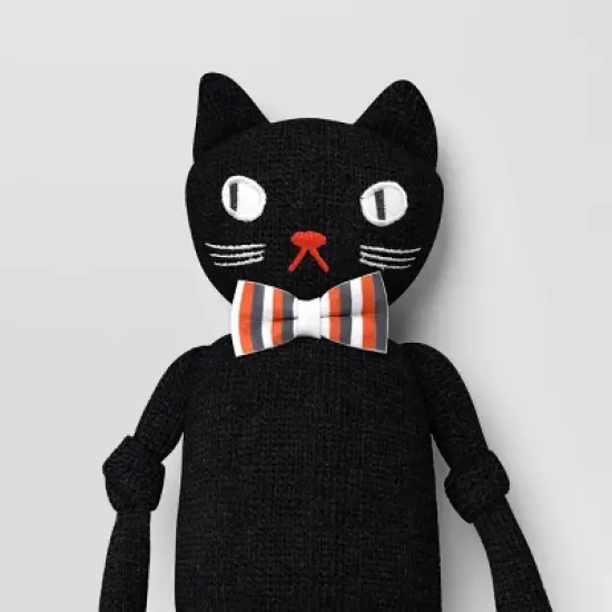 Knit Cat Sitabout Character Figurine - Hyde and EEK! Boutique&trade; Black image {2}