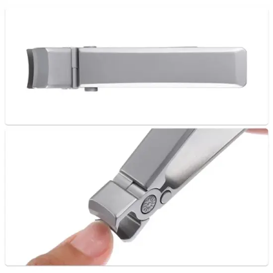 Unique Bargains Stainless Steel Nail Clippers Portable Nail Cutter for Nail Care Black 1Pc image {4}