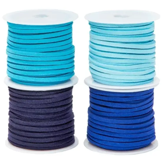 Bright Creations 30 Spools of Faux Leather Laces for Crafts, 2.5mm Vegan Suede Cord for Beading, DIY Crafts, 165 Yards (30 Colors) image {6}
