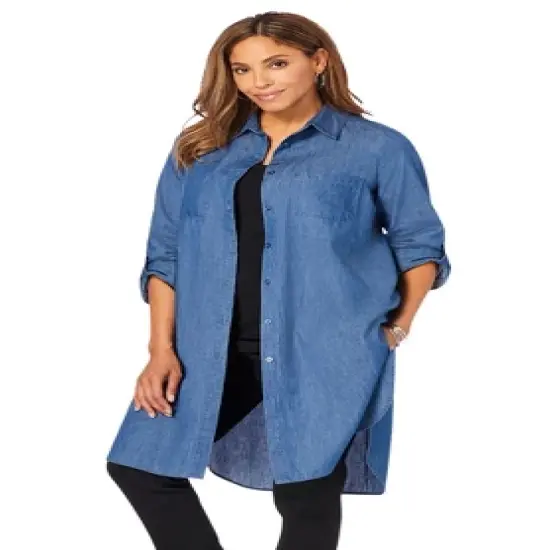 Jessica London Women&rsquo;s Plus Size Denim Mega Tunic image {3}