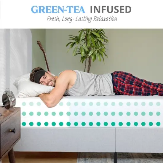 Emma and Oliver 4-Layer Memory Foam Mattress in a Box with Green Tea Infusion, Air Circulation, Cooling Gel, and CertiPUR-US Certified Foam image {5}