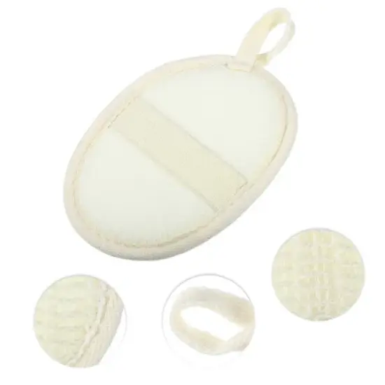 Unique Bargains Bathroom Jute Bath Loofahs 5.51"x4.21" Beige 1 Pc image {2}