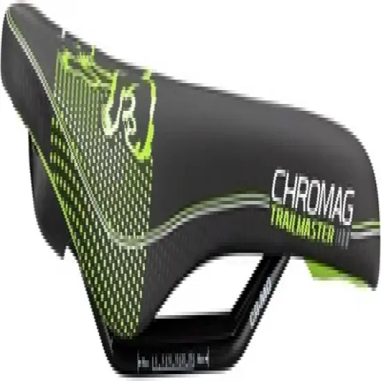 Chromag Trailmaster DT Saddle - Black/Green Rail Material: Chromoly Width: 135 image {4}