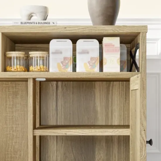 AZL1 Life Concept Pet Crates and Houses Hidden Dual Door Litter Cabinet Multi Function Pet Furniture Easy Assembly, Brown, 47"*13.7"*29" image {3}