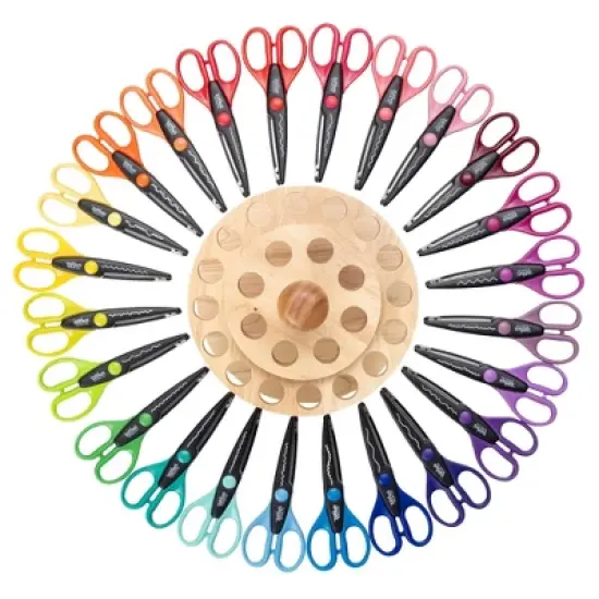 School Smart Paper Edger Scissor Set with Stand, Assorted Designs, Pack of 24 image {3}