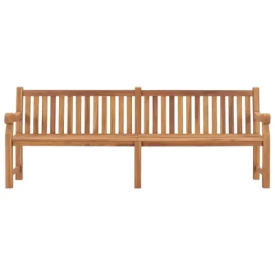 vidaXL Outdoor Patio Bench 2-Seater Garden Bench Loveseat Solid Wood Teak - 89.8" x 27.2" x 36.2" image {7}