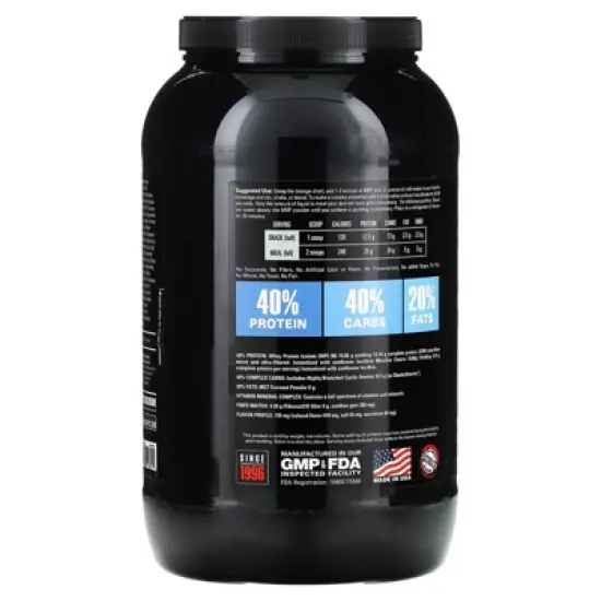 NutraBio MRP 40:40:20 Meal Replacement, Creamy Vanilla, 2.4 lb (1,096 g) image {2}