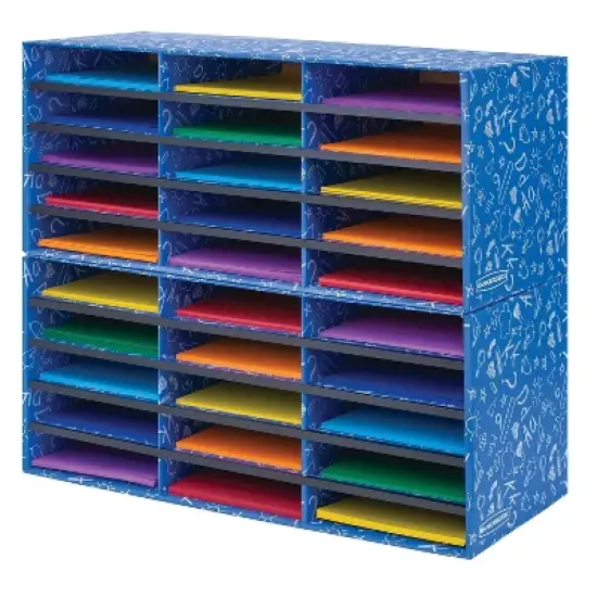 Bankers Box Classroom collection 30-Compartment Literature Organizers 28.5" x 12.375" Blue (3384401) image {6}