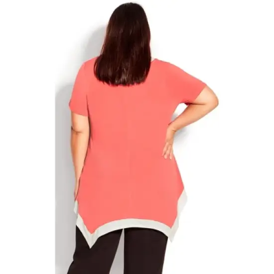 Women's Plus Size Colette Tunic  - Coral/Ivory | AVE STUDIO image {1}