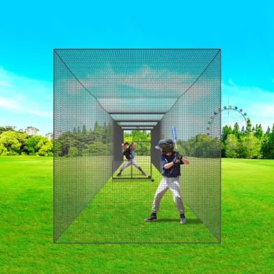 VEVOR Baseball Batting Netting, Professional Softball Baseball Batting Hitting Training Net,Portable Pitching Cage Net with Door & Carry Bag(NET ONLY) image {1}