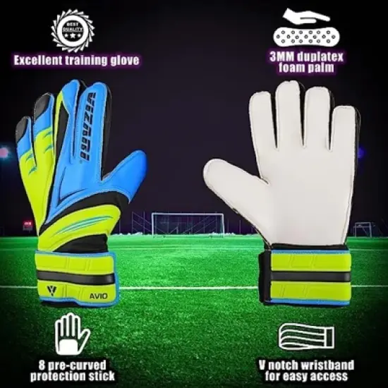 Vizari Avio F.P. Soccer Goalkeeper Goalie Gloves - Optimal Grip for All Skill Levels - Non-Slip Receiver Gloves for Kids and Adults, Ideal for Soccer Training and Matches image {4}