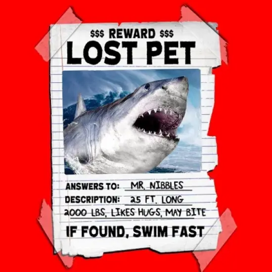 Lost Pet Shark Youth boys Red Graphic Tee image {1}