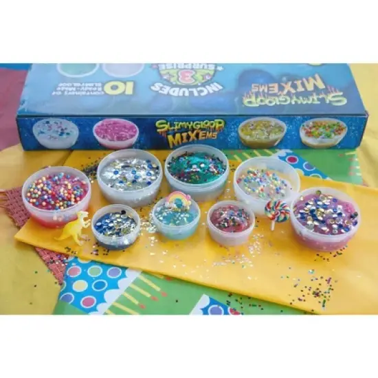 Slimygloop Mix'Ems DIY Slime Kit For Kids | Includes 10 Slime Colors & 8 Mix-Ins image {4}