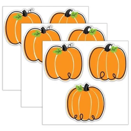 Creative Teaching Press&reg; Core D&eacute;cor Doodle Pumpkin 6" Designer Cut-Outs, 36 Per Pack, 3 Packs image {3}