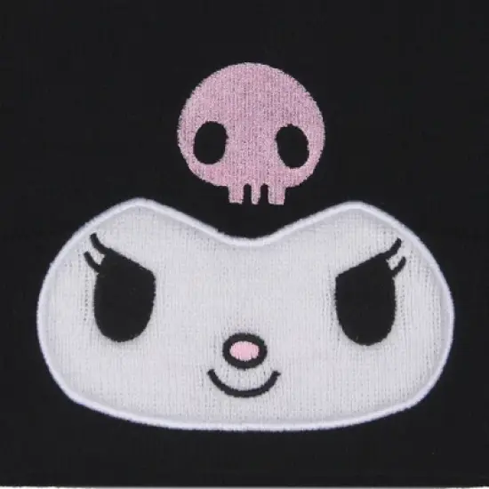 Sanrio Hello Kitty Kuromi Beanie Embroidered 3D Character Knit Beanie Hat Cap Black image {2}
