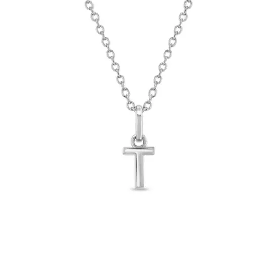 Girls' Tiny Initial Letter Sterling Silver Necklace - In Season Jewelry image {9}