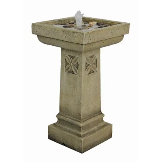 Design Toscano White Chapel Manor Pedestal Garden Fountain - Beige image {1}