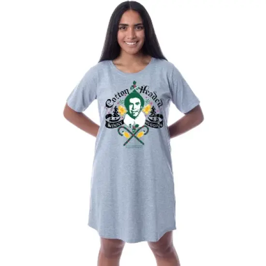 Elf The Movie Womens' Buddy Cotton-Headed Nightgown Sleep Pajama Grey image {3}