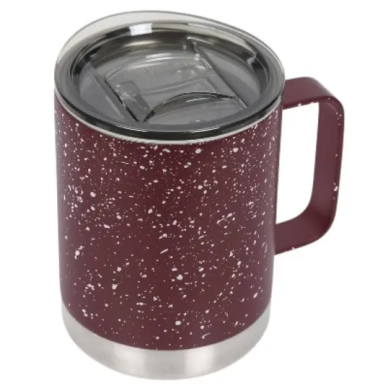 FIFTY/FIFTY 12oz Stainless Steel with PP Lid Speckle Mug Brick Red/White image {1}