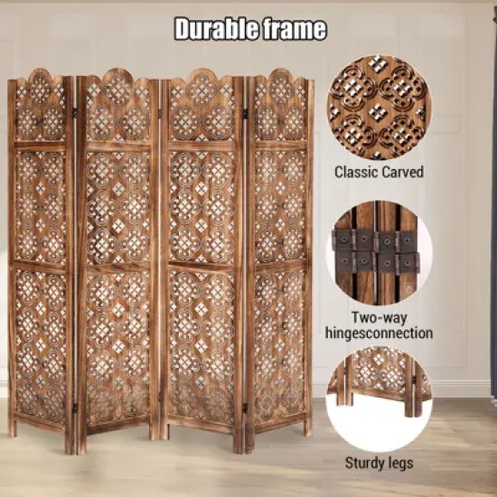 Tall Room Divider,Japanese Room DividerScreen Room Dividers, Folding Wooden Privacy Partition for Room image {2}