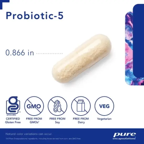Pure Encapsulations - Probiotic-5 - Dairy and Soy Free Probiotic Blend to Support Immune and Gastrointestinal Health - 60 Capsules image {2}