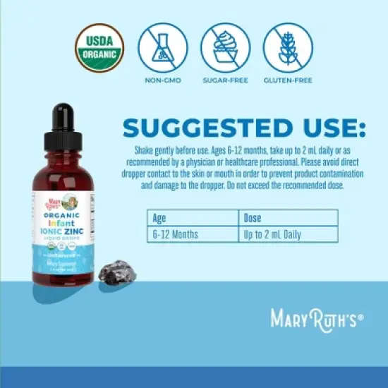 MaryRuth's Infant Zinc Drops, Unflavored, Org, 2 oz image {2}