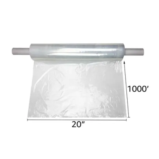UOFFICE Pack of 4 Rolls Stretch Wrap - 20" x 1000' x 80G, Pipe Wrap image {3}