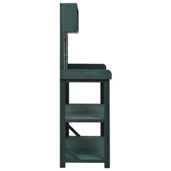 65" Wood Outdoor Potting Bench, 3-Tier Garden Shed Storage Shelves, Flower Display Rack Plant Stand Workstation-The Pop Home image {5}