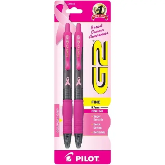 Pilot G2 BCA Retractable Gel Pens Fine Point Pink Ink 2/Pack (31312) 912182 image {4}