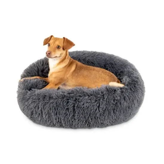 Best Choice Products 36in Dog Bed Self-Warming Plush Shag Fur Donut Calming Pet Bed Cuddler image {8}