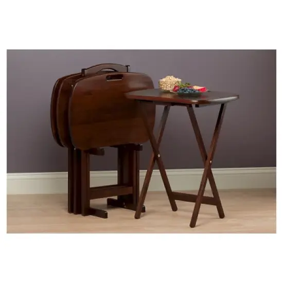 5pc Lucca TV Set Walnut Finish - Winsome image {3}