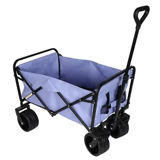 YONWAY Collapsible Folding Beach Wagon Cart with 220Lbs Capacity,with Big Wheels and Adjustable Handle,for Sand,Garden,Camping,Outdoor,Purple image {4}