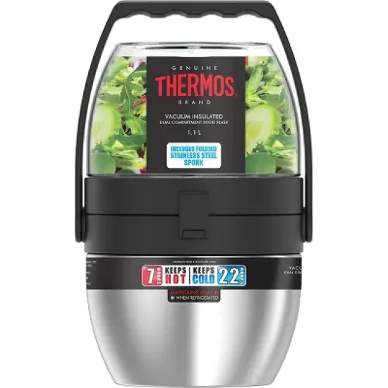 Thermos 36 oz. Dual Compartment Food Jar - Stainless Steel image {3}