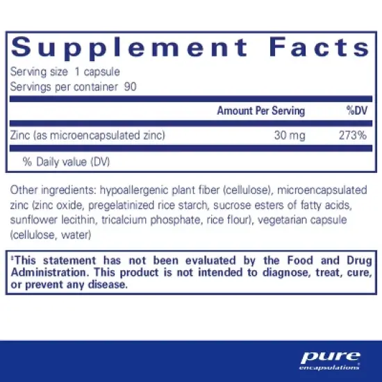Pure Encapsulations UltraZin Zinc - Enhanced Absorption Mineral Support for Metabolism and Immune Health* - 90 Capsules image {1}