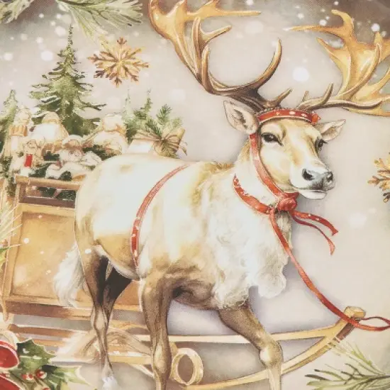 Park Designs Snow Globe Reindeer Dessert Plate Set Of 4 image {2}