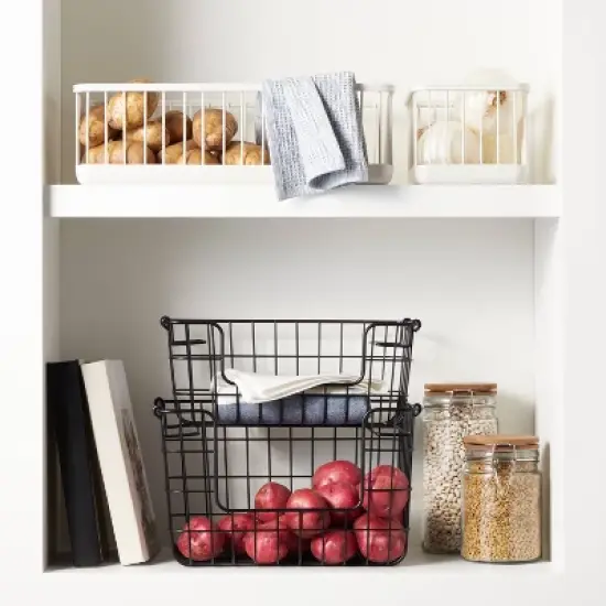 Wire Storage Basket Sour Cream - Hearth & Hand3 with Magnolia image {1}