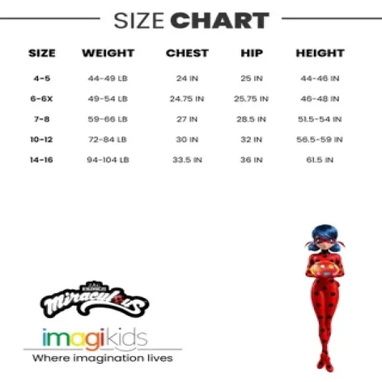 Miraculous Ladybug Girls Zip Up Pajama Coverall Little Kid to Big Kid  image {6}