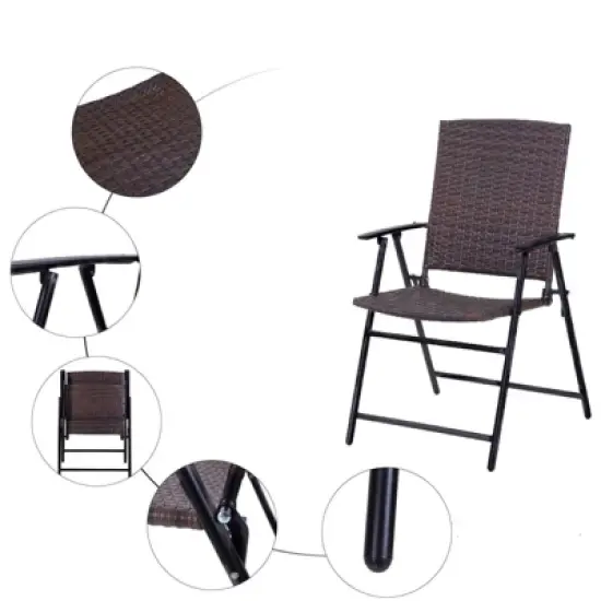2pk Outdoor Rattan Arm Chairs with Steel Frames - Captiva Designs image {6}