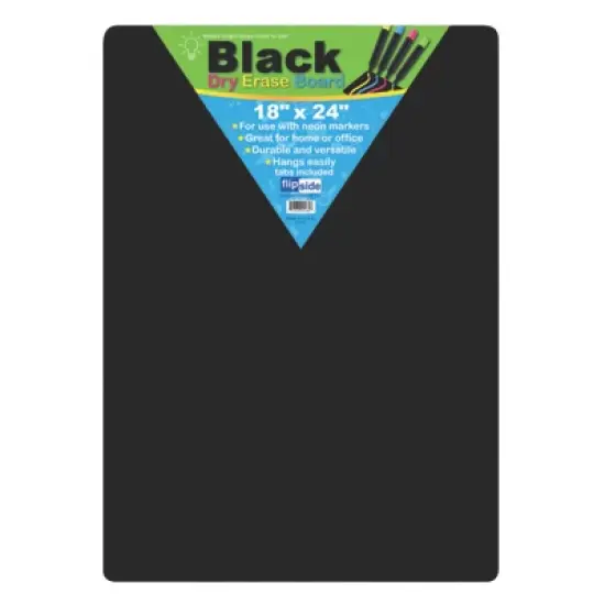 Flipside Products Black Dry Erase Board, 18" x 24", Pack of 2 image {1}