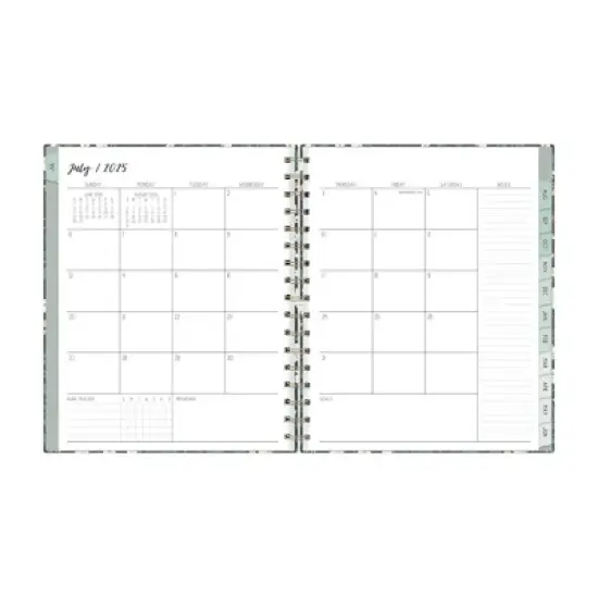 Blue Sky Ivory Paper Co 2025-2026 Weekly/Monthly Wirebound Planner 7"x9" Hardcover Ottillie Black Floral image {5}