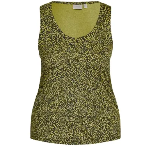 Women's Plus Size Knitted Tank Top  - Lentil Sprout | AVENUE image {2}