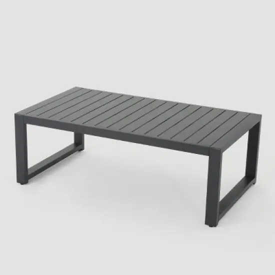 Navan 6pc Aluminum Sofa Set - Black/Dark Gray - Christopher Knight Home image {5}