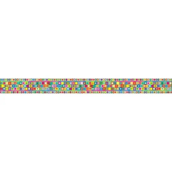 2pk Retro Double-Sided Classroom Borders - Barker Creek: Multicolored Bulletin Board Borders, 24 Pieces, 35" x 3" image {2}