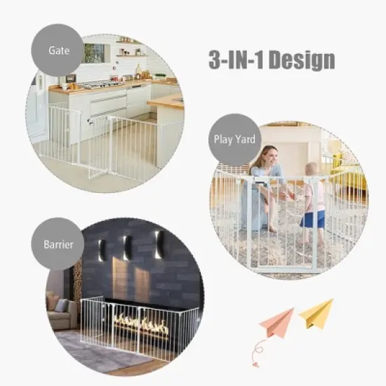 Fireplace Fence Safety Fence Hearth Gate BBQ Metal Fire Gate Pet White image {9}