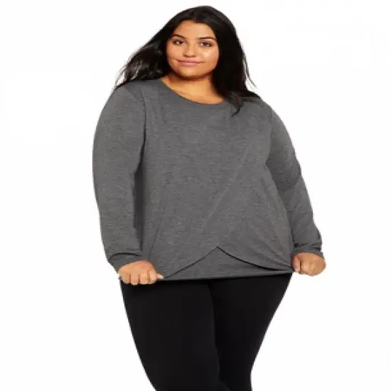 Plus Size Long Sleeve Nursing Tee | Motherhood Maternity image {6}