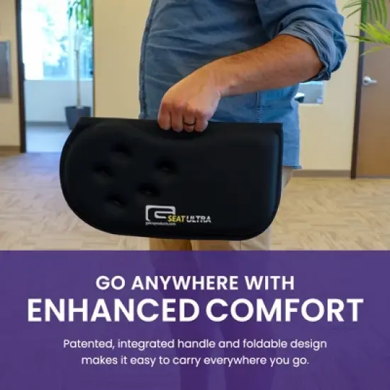 GSeat ULTRA - Travel Gel Foam Cushion, Relieves Discomfort and Promotes Healthy Posture for Car, Commute, Airplane and Travel Comfort - Green image {6}