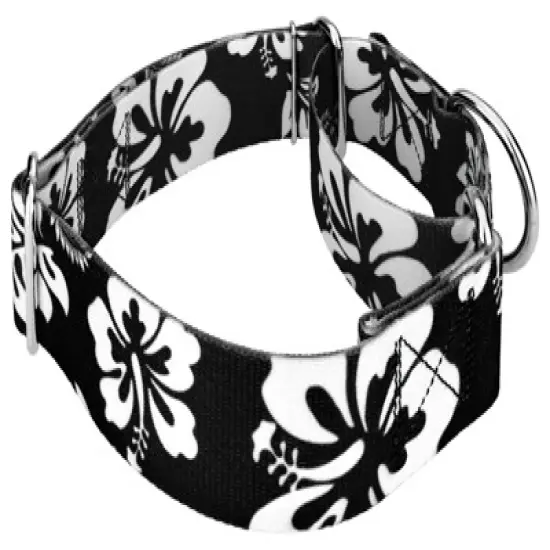 Country Brook Petz 1 1/2 Inch Black Hawaiian Martingale Dog Collar image {2}