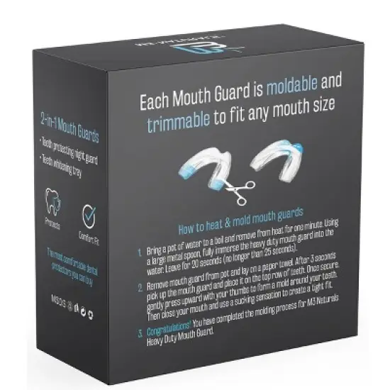 Mouth Guards for Nighttime Teeth Grinding, Clenching, and Sensitive Teeth, M3 Naturals, 4ct image {1}