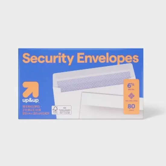 80ct Security Envelopes White - up&up&trade; image {2}